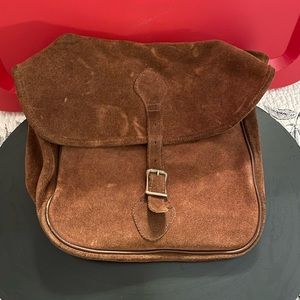 L.L. Bean brown suede buckle bag